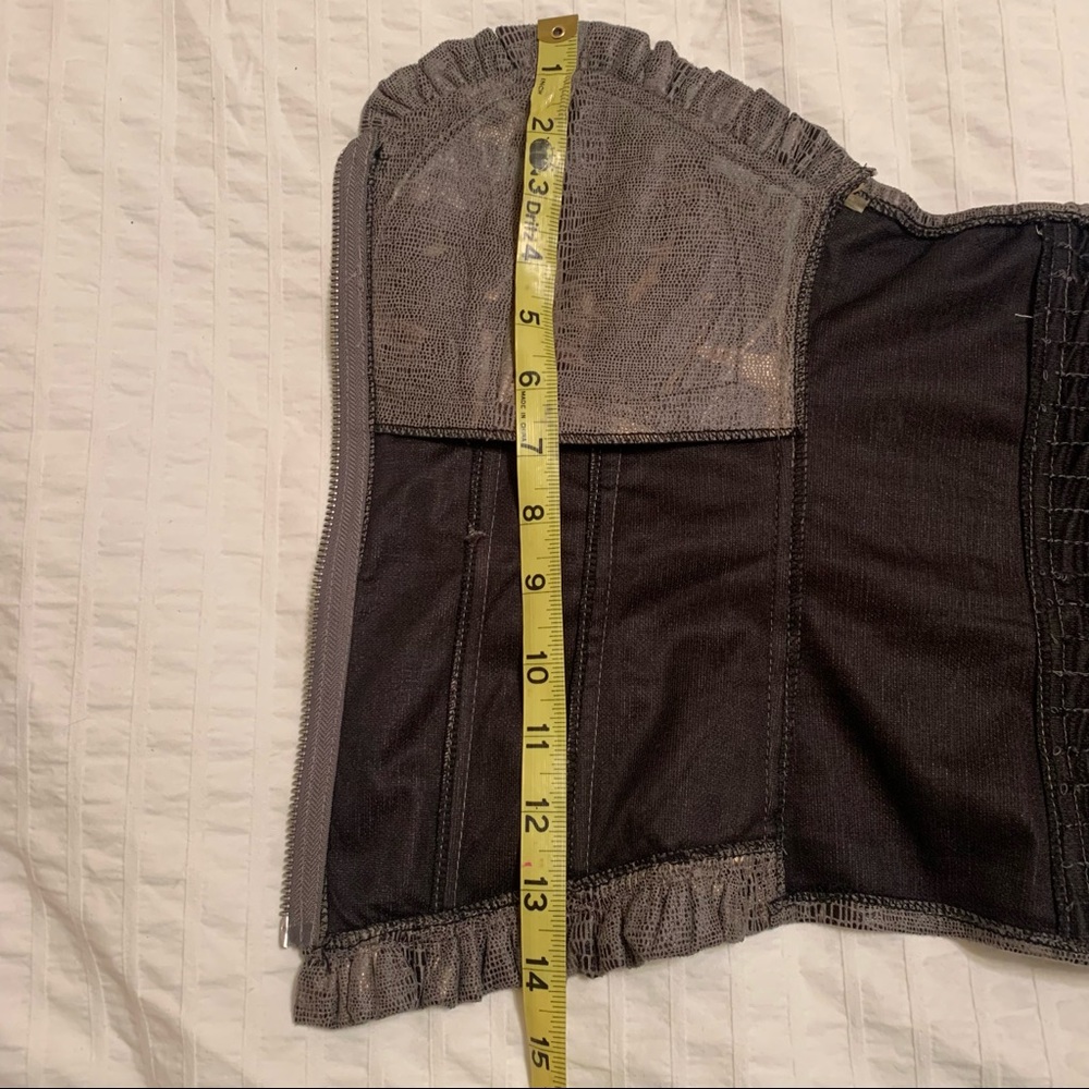 Snake Python Print Zip Up Bustier Top - image 7